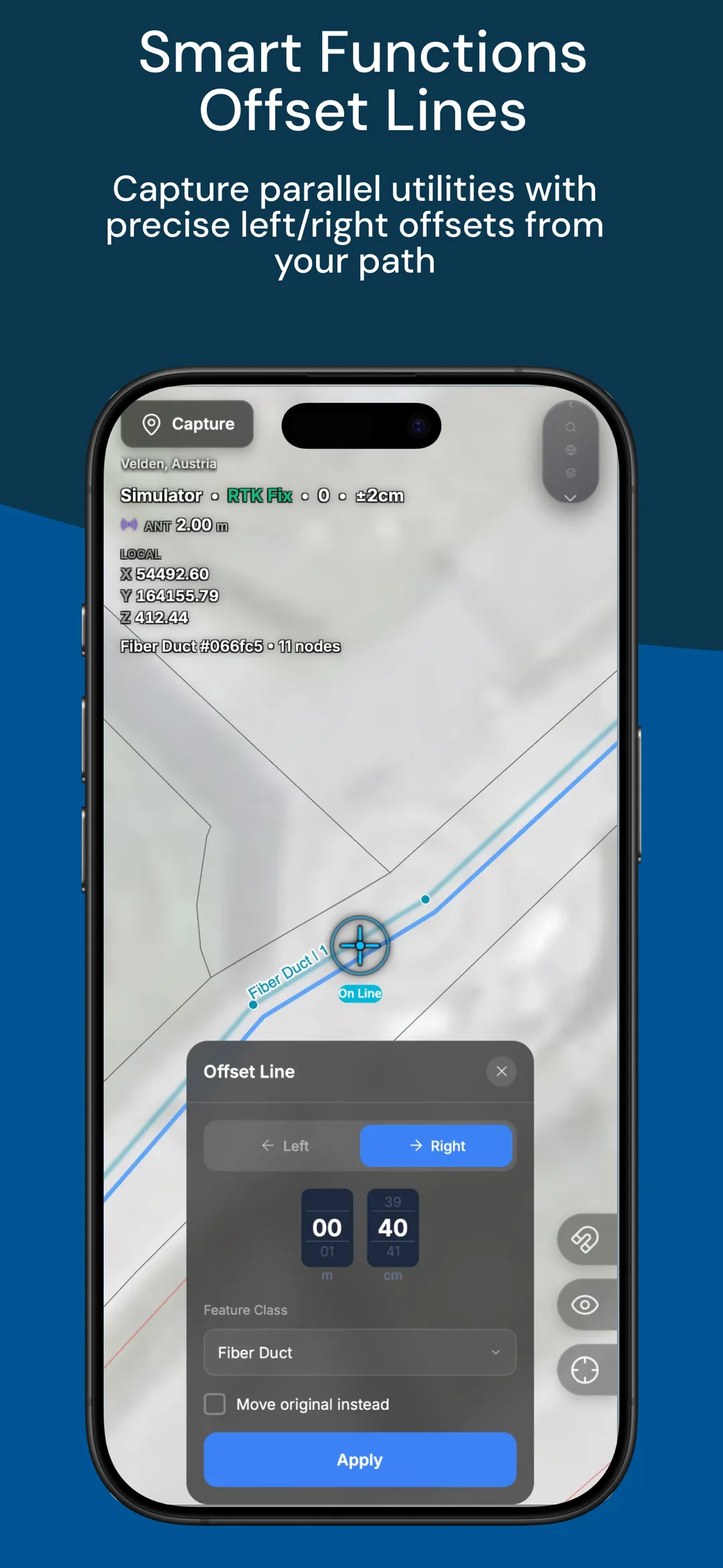 GeolantisNEO — smart functions, offset lines