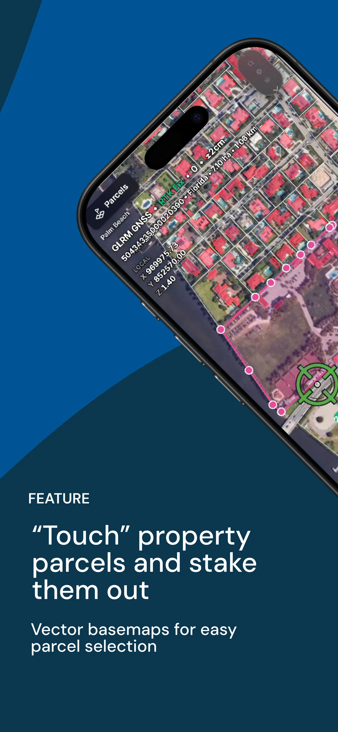 GeolantisNEO — touch property parcels and stake them out